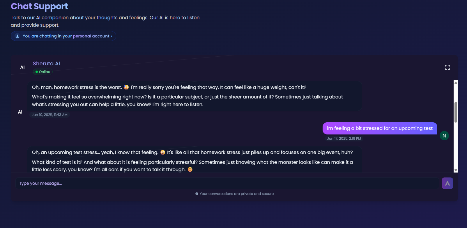 Mood history visualization